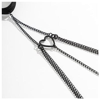 Simple Gothic Black Metal Leg Chain Jewelry Bikini Layered Thigh Body Chain Jewelry Summer Beach Elastic Adjustable Thigh Chain Jewelry for Women Girls