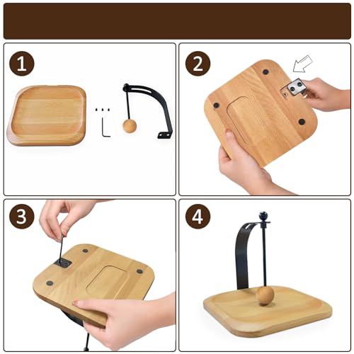 Wood Napkin Holder, Square Tabletop Napkin Dispenser with Sophisticatedly Metal Cocktail Napkin Holder for Home, Kitchen, Office, Restaurant, Hotel, Cafe, Bar,Washroom (Beechwood)