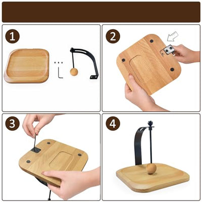 Wood Napkin Holder, Square Tabletop Napkin Dispenser with Sophisticatedly Metal Cocktail Napkin Holder for Home, Kitchen, Office, Restaurant, Hotel, Cafe, Bar,Washroom (Beechwood)