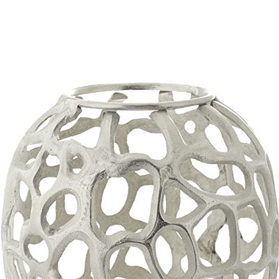 Deco 79 Benzara Metal Planter Upgrade The Decor Appeal of Short Spaces, silver, "12""l x 12""w x 33""h" (37665)