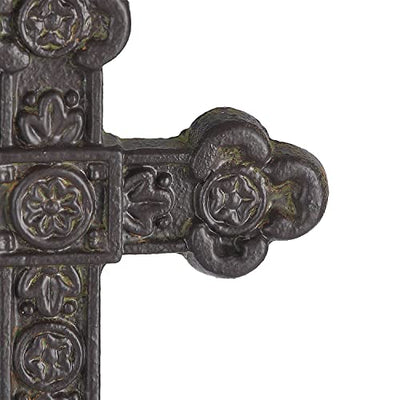 8.5" H Cast Iron Wall Cross Home Decor, Green……