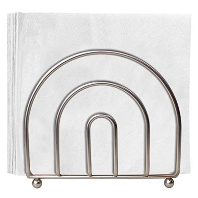 Blue Donuts Satin Nickel Arc Collection Napkin Holder – Napkin Holders for Tables, Modern Napkins Holder, Dining Table Napkin Holders for Kitchen,
