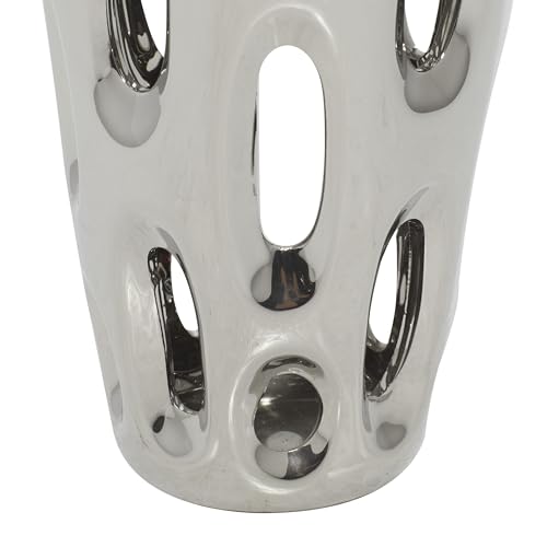 Benzara 59735 Magnificent Ceramic Vase, Silver