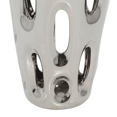 Benzara 59735 Magnificent Ceramic Vase, Silver
