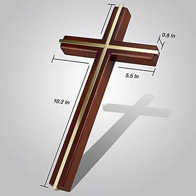 Wall Cross, Catholic Wooden Hanging Crosses for Wall Decor, 10 Inch
