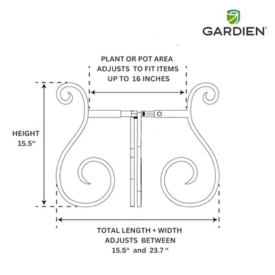 Gardien Plant Stand Indoor Outdoor, Adjustable Fits Up To 16 Inch Pots, Mid Century Modern Metal Planter Holder, Vase Stand, Bowl Stand, Birdbath Stand, Item Stand, Flower Pot Stand (Bronze)
