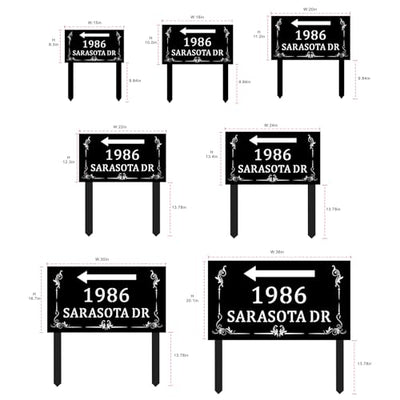 Custom Lawn Address Metal Sign,Lawn Mounted Metal Address Stake Personalized Address Yard Sign Garden House Number Sign Housewarming Gift