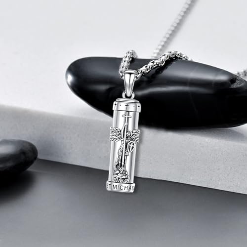 Cremation Jewelry for Ashes S925 Sterling Silver Urn Necklace Memorial Necklace for Human Ashes of Loved Ones Keepsake Pendant for Men Women