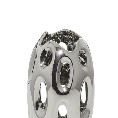 Benzara 59735 Magnificent Ceramic Vase, Silver