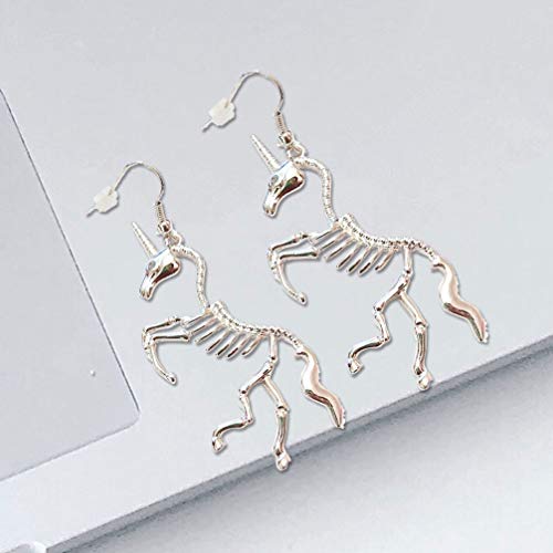 Halloween Skeleton Earrings Unicorn Drop Earrings Creative Metal Ear Jewelry Party Accessory for Women