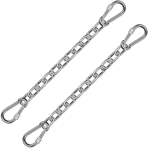 BeneLabel Stainless Steel Hanging Chair Chain Kit - 2 Chains with 4 Carabiners - 1000 LB Capacity - Adjustable Length - Indoor & Outdoor Use - for Hammock, Swing, Punching Bag & More