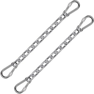 BeneLabel Stainless Steel Hanging Chair Chain Kit - 2 Chains with 4 Carabiners - 1000 LB Capacity - Adjustable Length - Indoor & Outdoor Use - for Hammock, Swing, Punching Bag & More