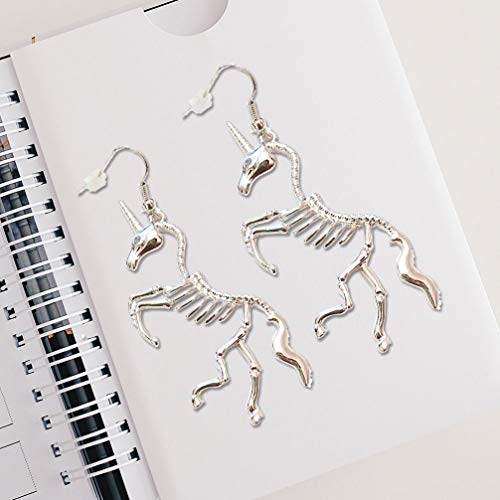 Halloween Skeleton Earrings Unicorn Drop Earrings Creative Metal Ear Jewelry Party Accessory for Women