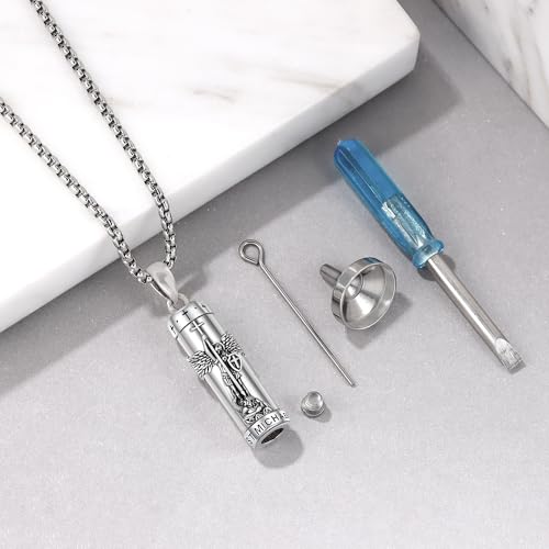 Cremation Jewelry for Ashes S925 Sterling Silver Urn Necklace Memorial Necklace for Human Ashes of Loved Ones Keepsake Pendant for Men Women