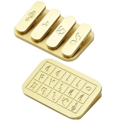 Magnetic Metal Fidget Slider, Adult Fidget Toys for Relive Pressure, Vivid Note Carving EDC Adult Toys, Exquisite Adult Gift, Golden