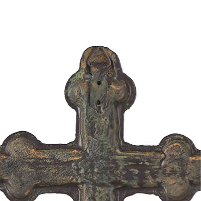 8.5" H Cast Iron Wall Cross Home Decor, Green……