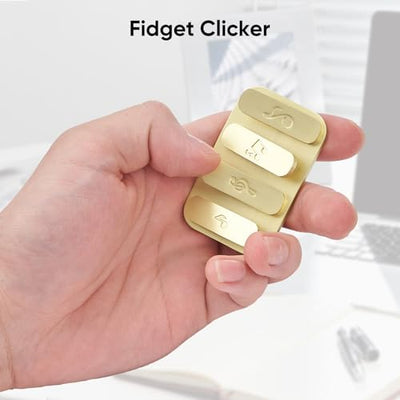 Magnetic Metal Fidget Slider, Adult Fidget Toys for Relive Pressure, Vivid Note Carving EDC Adult Toys, Exquisite Adult Gift, Golden