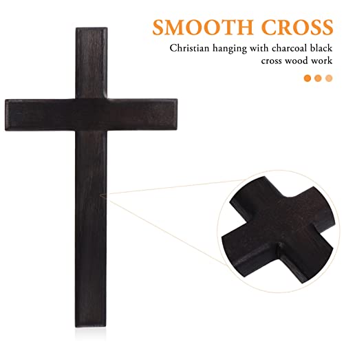 NOLITOY 1pc Cross Christian Wall Meditation Decoration Wall Mounted Crucifix Wall Hanging Decoration Wall Mounted Decor Dinner Table Decor Country Jewelry Stitching Wood Bible