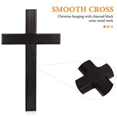 NOLITOY 1pc Cross Christian Wall Meditation Decoration Wall Mounted Crucifix Wall Hanging Decoration Wall Mounted Decor Dinner Table Decor Country Jewelry Stitching Wood Bible