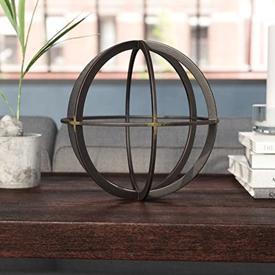 BSTGIFTS Iron Band Decorative Sphere - Accent Piece Ball - Decoration Metal Sphere 6.8 Inche Dia