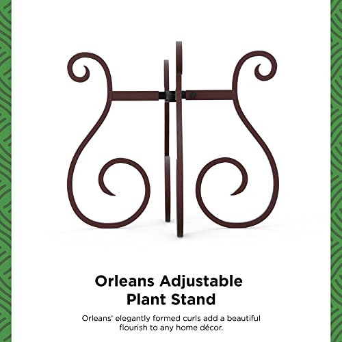 Gardien Plant Stand Indoor Outdoor, Adjustable Fits Up To 16 Inch Pots, Mid Century Modern Metal Planter Holder, Vase Stand, Bowl Stand, Birdbath Stand, Item Stand, Flower Pot Stand (Bronze)