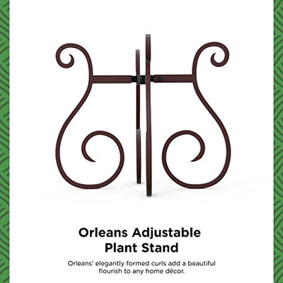 Gardien Plant Stand Indoor Outdoor, Adjustable Fits Up To 16 Inch Pots, Mid Century Modern Metal Planter Holder, Vase Stand, Bowl Stand, Birdbath Stand, Item Stand, Flower Pot Stand (Bronze)