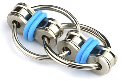 Tom's Fidgets Original Flippy Chain Fidget Toy - Perfect for ADHD, Anxiety, and Autism - Bike Chain Fidget Stress Reducer for Adults and Kids (1, Blue)