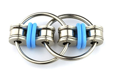 Tom's Fidgets Original Flippy Chain Fidget Toy - Perfect for ADHD, Anxiety, and Autism - Bike Chain Fidget Stress Reducer for Adults and Kids (1, Blue)