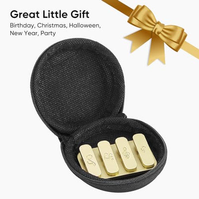 Magnetic Metal Fidget Slider, Adult Fidget Toys for Relive Pressure, Vivid Note Carving EDC Adult Toys, Exquisite Adult Gift, Golden