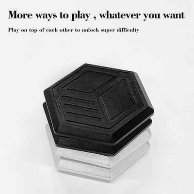 Hexagon Fidget Slider EDC Gadgets Toy Metal Magnetic Haptic Fidget Toys for Adults Anxiety/ADHD/Stress Relief (Black)