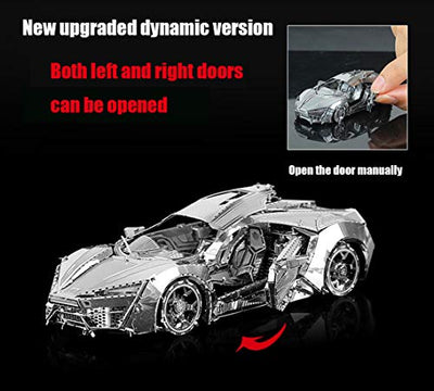 DIY 3D Car Metal Model 3D Puzzle 3D Laser Cut Jigsaw Toys 3D Metal Model Kit for Adults&Kids Mechanical Model Educational Toy Indoor Decoration Desk Toy Birthday Gift Collection Brain Teaser Puzzles