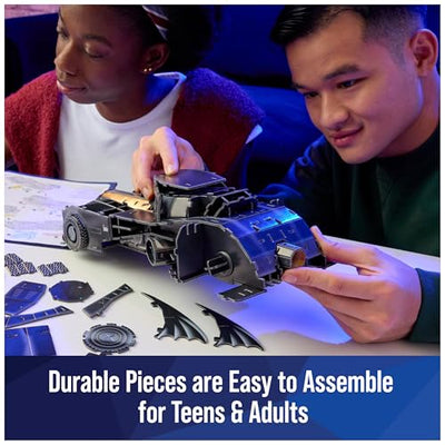 DC Batman Retro Batmobile 3D Puzzle Model Kit with Stand 202 Pcs, Batman Toys Desk Décor, Building Toys, 3D Puzzles for Adults & Teens 12+