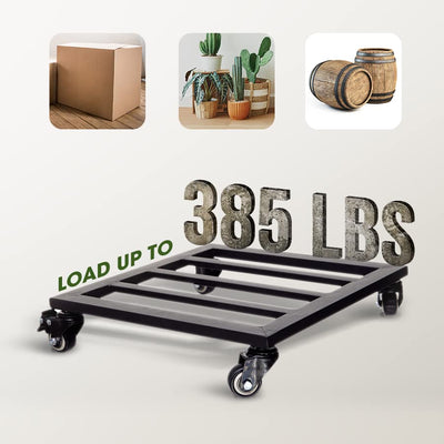 14Inch Plant Caddy with Wheels Heavy Duty Capacity 385 Lbs, Metal Cast Iron Plant Dolly, Plant Stand with Wheels Repositioning Heavy Pots, Hauling Heavy Household Items - Black
