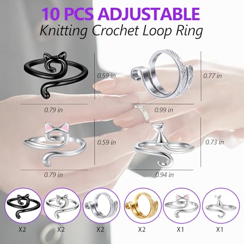 adjustable knitting ring protects