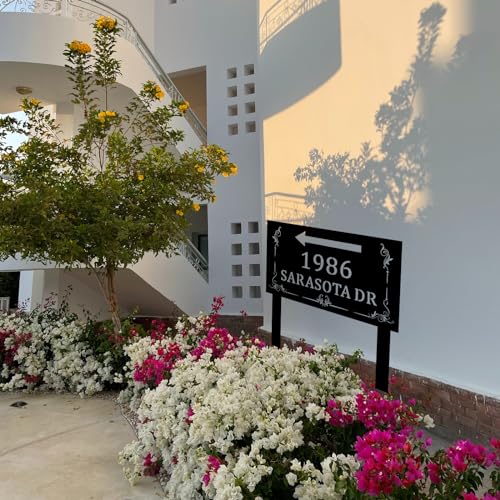 Custom Lawn Address Metal Sign,Lawn Mounted Metal Address Stake Personalized Address Yard Sign Garden House Number Sign Housewarming Gift