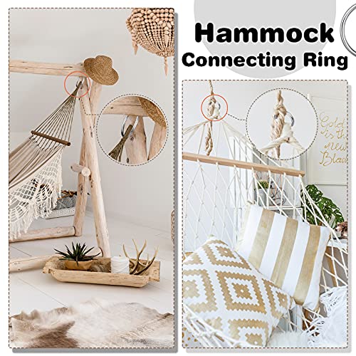 Hotop 4 Inch Metal O Ring Seamless Welded O-Ring Multi-Purpose 304 Stainless Steel Rings Smooth Round Ring for Hanging Flower Basket Crafts, 8 x 100 mm, 2 Pieces