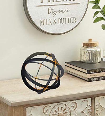 BSTGIFTS Iron Band Decorative Sphere - Accent Piece Ball - Decoration Metal Sphere 6.8 Inche Dia