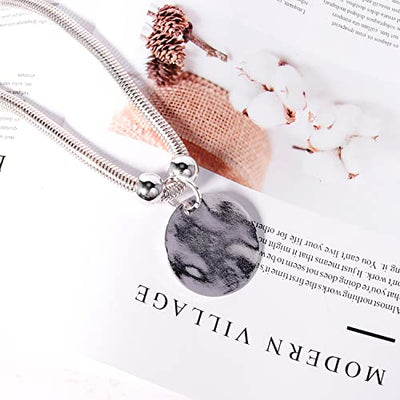 Silver Hammered Metal Statement Necklace Set with Lobster Clasp Closure, Disc Coin Necklace Circle Necklace Chunky Necklaces for Women New Unique Trendy Jewelry Valentines Day Gift
