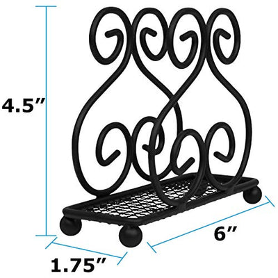Blue Donuts Scroll Collection Napkin Holder – Napkin Holders for Tables, Farmhouse Napkins Holder, Dining Table Napkin Holders for Kitchen, Black