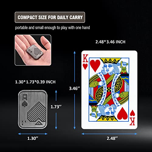 Fidget Toys Adults, EDC Metal Fidget Slider, Magnetic Poker Push Card, Adult Fidget Toy for Anxiety ADHD, Cool Office Gadgets Gift for Dad Teens, Fidgets Toy for Men