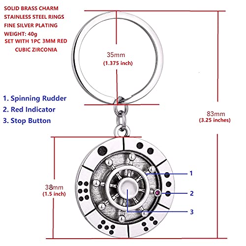 Stainless Steel Spinning Key Chain Fidget Key Ring Unique Gift Dice Gaming Stress Reliever Decision Maker Novelty Gift for Her Him