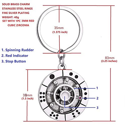Stainless Steel Spinning Key Chain Fidget Key Ring Unique Gift Dice Gaming Stress Reliever Decision Maker Novelty Gift for Her Him