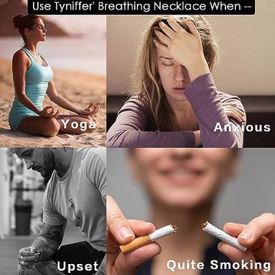 Breathing Necklace for Women and Men with Initial Pendant Anti Vape Metal Straw Breathwork Necklace Mindful Stress Breathing Necklace Fidget Jewelry for Quitting Smoking Anxiety Relief Items for Teens Gift