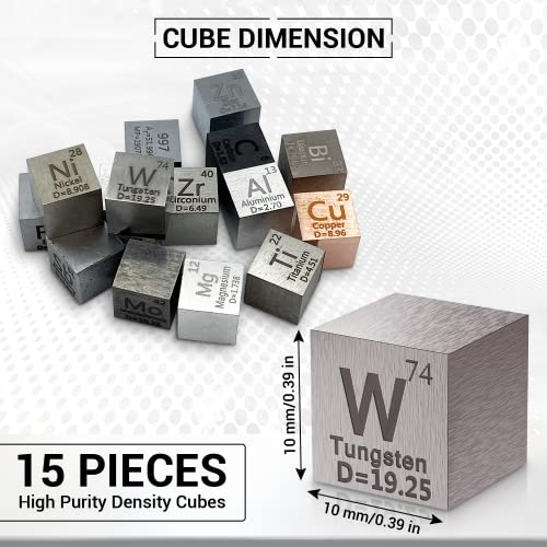 15 piece metal element cubes - density cube set