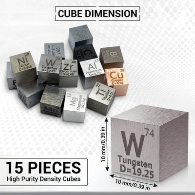15 piece metal element cubes - density cube set