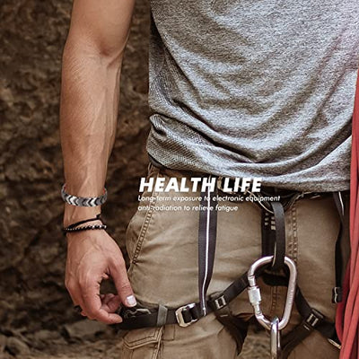 Copper Bracelets for Men - 99.99% Solid Pure Copper Magnetic Bracelets Double-Row Strong Magnets Adjustable (Silver Copper)