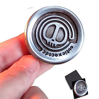 Haptic Coin Fidget Slider Metal EDC Fidget Clicker Office Fidget Toys for Adults ADHD Autism Sensory -Silver