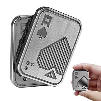 Fidget Toys Adults, EDC Metal Fidget Slider, Magnetic Poker Push Card, Adult Fidget Toy for Anxiety ADHD, Cool Office Gadgets Gift for Dad Teens, Fidgets Toy for Men