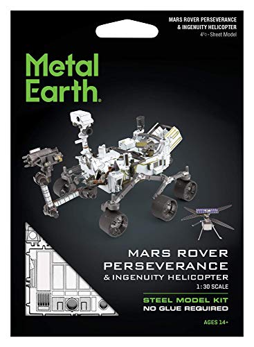 Fascinations Metal Earth Mars Rover Perseverance & Ingenuity Helicopter 3D Metal Model Kit