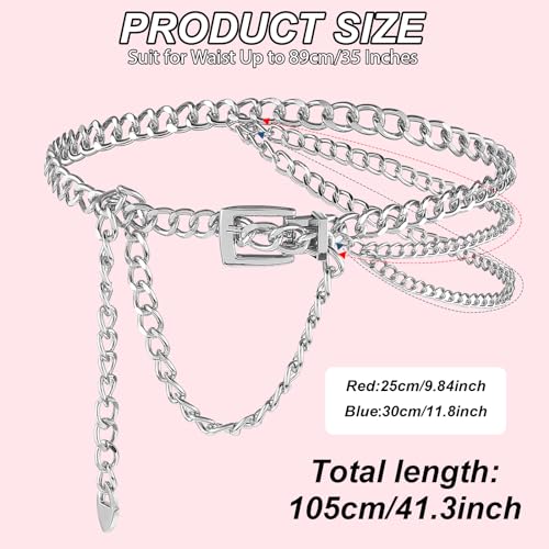Multilayer Waist Chain Belt, Adjustable Metal Chain Dress Belt Body Belly Jewelry Women Girls Jeans Trousers